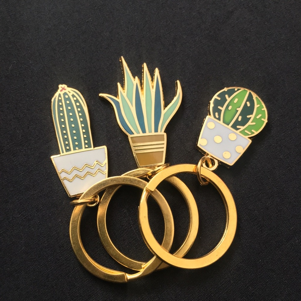 Trendy 3pc. Cactus Keychain Set - Picture 2 of 6